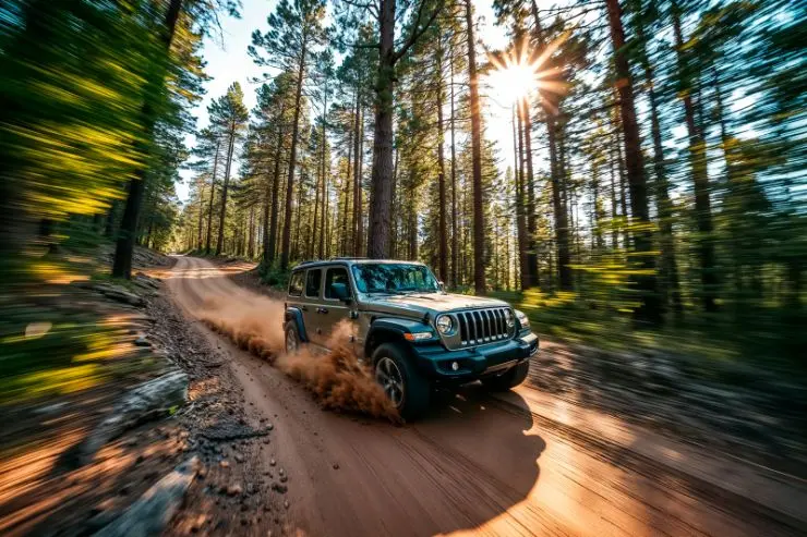 4x4_bosque 4x4 de segunda mano por un sendero boscoso